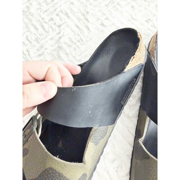Birkenstock Arizona Split Birko-Flor Sandals Black Desert Soil Camo Narrow main image 4